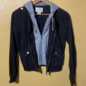 Small Sky and Sparrow black zip up hoodie